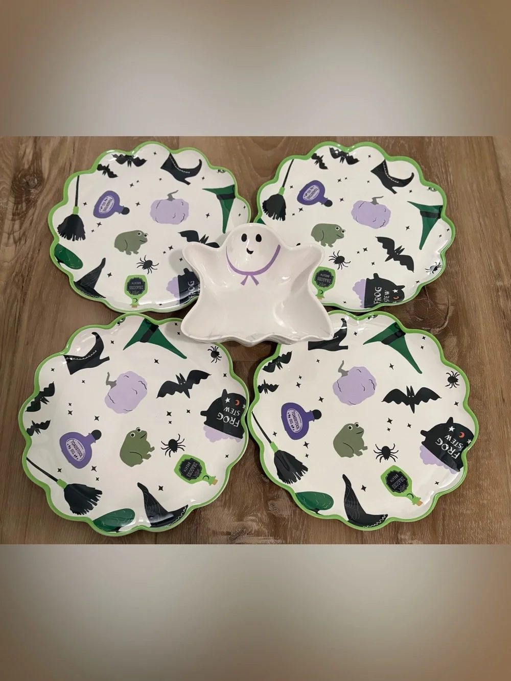 HYDE EEK - TARGET HALLOWEEN GHOST MUG, GHOST BOWL, 4 MELAMINE PLATES LOT NEW